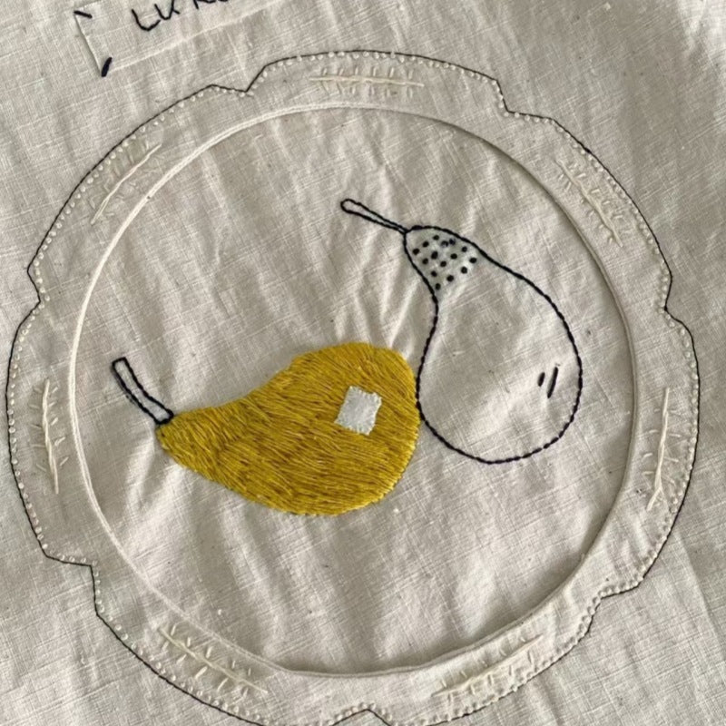 Women's Embroidered Cotton Linen Tote Bag