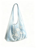 Women's Large Floral Embroidered Tote Bag